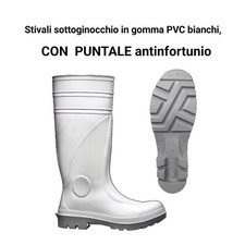 STIVALI ANTINFORTUNISTICI BIANCHI N42 DA LAVORO ALIMENTARE CASEIFICIO S4 PVC