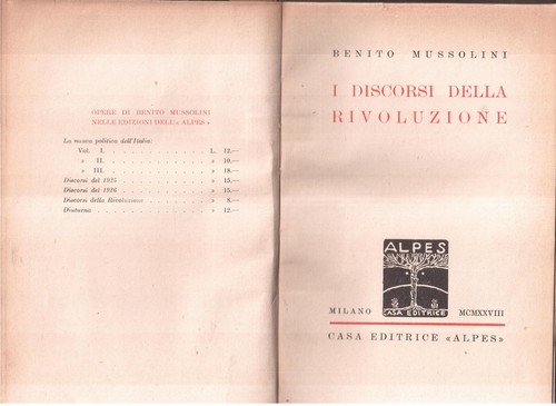 Mussolini discorsi della - mussolini-,