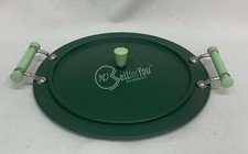 VASSOIO ROTONDO+COPERCHIO INOXPRAN ACCIAIO CON MANICI DIAM 38CM VERDE SATINATO 