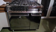 Lofra Cucina a Gas 5 Fuochi con Forno Elettrico Ventilato 90x60 cm Inox e vetro
