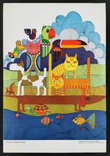 FRATELLI FABBRI EDITORI LUCIO MONGAI manifesto poster Illustrazione Animali PU46