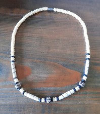 COLLANA GIROCOLLO UNISEX IN OSSO A DUE COLORI  BIANCO NERO#UOMO# CHIUSURA OTTONE