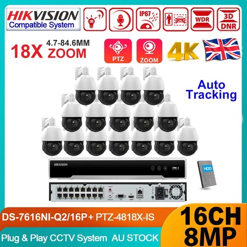 Hikvision canali 8mp 18x - 16,