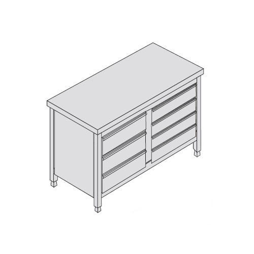 Cassettiera 100x70x85 acciaio