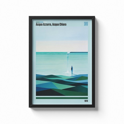 Poster musicale acqua - musicale, azzurra