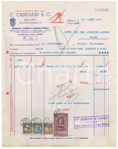 1940 milano via bandello - via, c