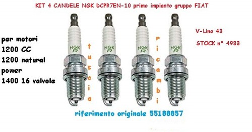Candele ngk dcpr7e - 4, fiat