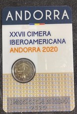 FOLDER MONETA COMMEMORATIVA 2 EURO ANDORRA 2020 CIMERA IBEROAMERICANA FDC??