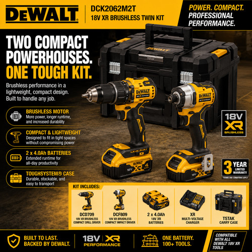 Dewalt dck2062m2t 18v - 18v, xr