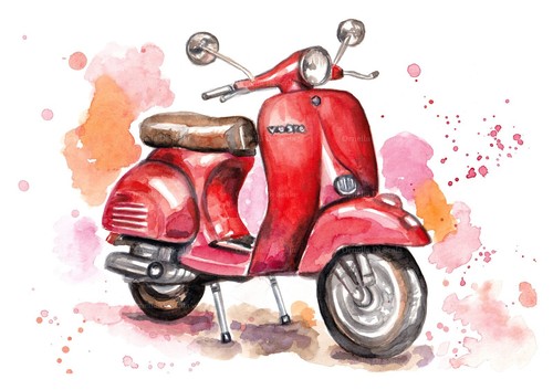 Vespa rossa scooter moto - rossa,