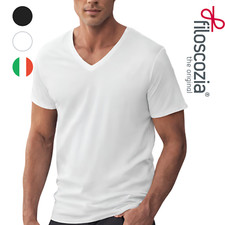 Maglia intima uomo intimo TAGLIE FORTI filo scozia cotone maglietta scollo a v