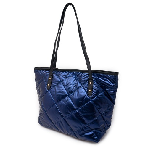 Borsa trapuntata blu piumino