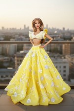 Magnifico abito giallo con