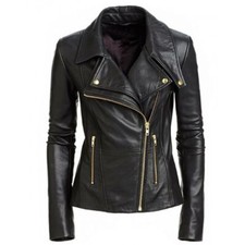 Giacca In Pelle Nera Da Donna