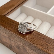 Anello Pietra Quadrata Argento