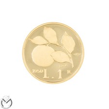 Moneta 1 lira oro 750 Ramo di