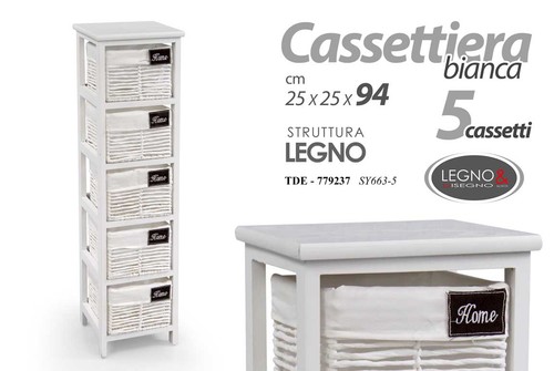 Cassettiera vimini cassetti - cassettiera,