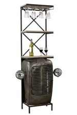 Mobile bar porta bottiglie e bicchieri  "TRATTORE" VINTAGE INDUSTRIAL CM 50X38X1