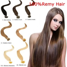 100 REMY HAIR EXTENSION capelli umani VERI 100% CHERATINA CIOCCHE 0,8 gr 66 cm