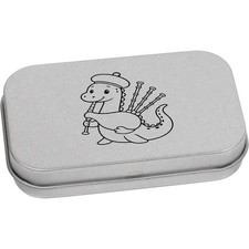 'Nessie Playing Bagpipes' Scatola di latta/stoccaggio con cerniera in metallo (TT057860)