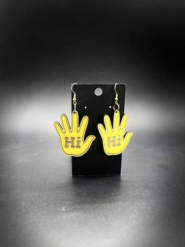 Orecchini legno giallo mano - giallo,