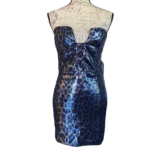 Abito zara blu leopardato - abito,