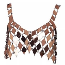 Top paillettes color rame top