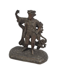 SCULTURA STATUA Antica Scuola Francese del XX Secolo Figura Maschile in Bronzo