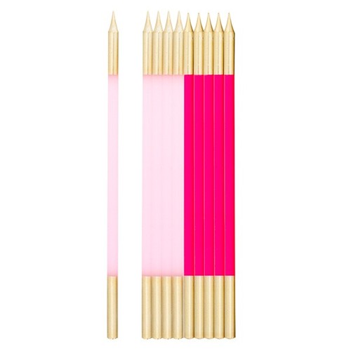 Candele fucsia rosa oro - rosa, e