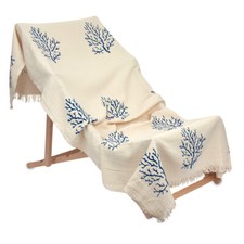 Telo mare Pareo Fouta Corallo con frange 100x180 cm AB683