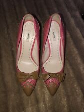 Scarpe Miu Miu Pink/brown Patent Leather Bow 