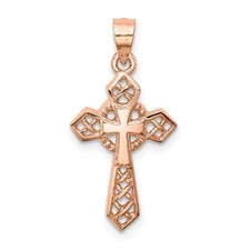 14K Rose Gold Polished Cross