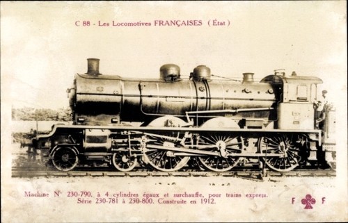 Cartolina ferrovie francesi - ferrovie,