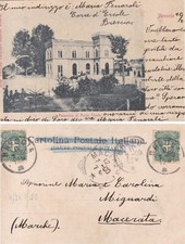 cartolina Brescia palazzina di Porta Trento viaggiata 1900