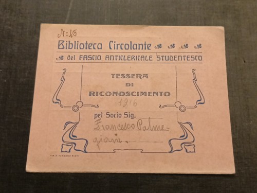 Tessera anarchici fascio - anarchici,