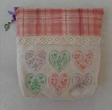 Pochette trousse beauty case make-up gioielli ricamata punto croce fatta a mano