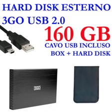 HDD HARD DISK ESTERNO 160GB 2,5" USB 2.0 3GO BK PER VIDEO MUSICA FOTO DATI