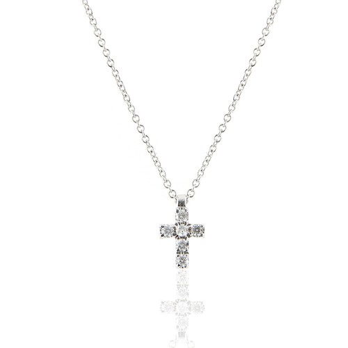 Collana croce oro bianco - collana,