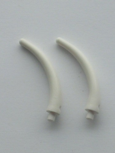 Lego white dinosaur tail - white,
