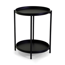 Tavolino metallo nero tondo 2