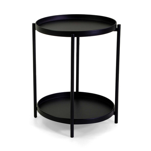 Tavolino metallo nero tondo - , 2