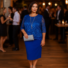 ROCKTHOSECURVES ABITO DA SERA DONNA PIZZO TOP FESTA SERA TAGLIE FORTI