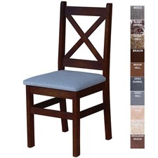 Sedia sedia imbottita SEDIA A CROCE NOCE MASSELLO PINO LEGNO-NUOVA sedia...