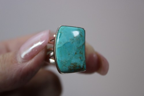Anello cabochon turchese