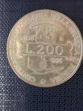 Moneta 200 Lire Cent. Guardia Di Finanza con errore di conio. 