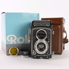 Rollei Rolleicord V TLR con taglierina Kreuznach Xenar 1:3.5/75 Compur 6x6 F&H SH