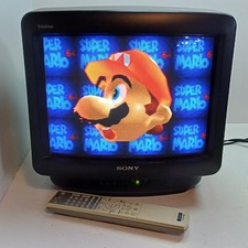 Sony Trinitron KV-M1400D Color Television CRT TESTED 14" RETRO-GAMING     +VIDEO