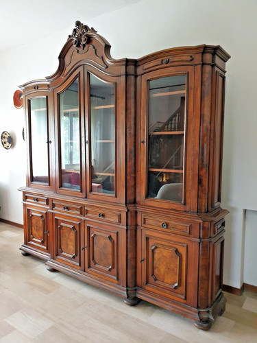 Libreria con vetrina cassetti - libreria,