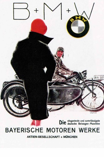Bmw 1924 moto sidecar azienda - bmw,