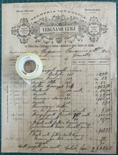 Rara Fattura Segheria VERGNANO Luigi-Moncalieri 1906